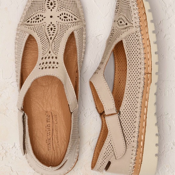 Coldwater Creek Shoes - Coldwater Creek Taupe Perforated Loafers